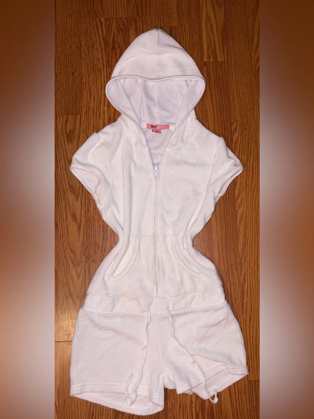 Y2K White hooded Romper